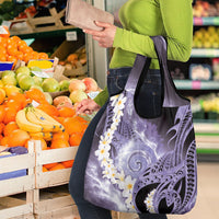 Piko Hawaiian Grocery Bag Purple Galaxy Spiral Plumeria Tribal Patterns