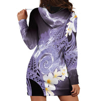 Piko Hawaiian Hoodie Dress Purple Galaxy Spiral Plumeria Tribal Patterns