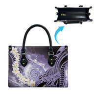Piko Hawaiian Leather Bag Purple Galaxy Spiral Plumeria Tribal Patterns