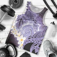 Piko Hawaiian Men Tank Top Purple Galaxy Spiral Plumeria Tribal Patterns