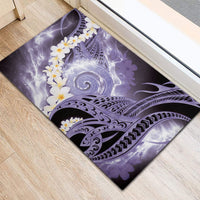 Piko Hawaiian Rubber Doormat Purple Galaxy Spiral Plumeria Tribal Patterns