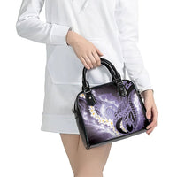 Piko Hawaiian Shoulder Handbag Purple Galaxy Spiral Plumeria Tribal Patterns