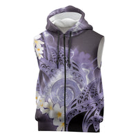 Piko Hawaiian Sleeveless Zip Hoodie Purple Galaxy Spiral Plumeria Tribal Patterns
