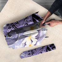 Piko Hawaiian Umbrella Purple Galaxy Spiral Plumeria Tribal Patterns