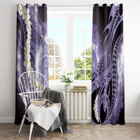 Piko Hawaiian Window Curtain Purple Galaxy Spiral Plumeria Tribal Patterns