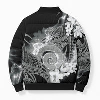 Piko Hawaiian Bomber Puffer Jacket Monochrome Galaxy Spiral Plumeria Tribal Patterns