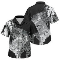 Piko Hawaiian Family Matching Puletasi and Hawaiian Shirt Monochrome Galaxy Spiral Plumeria Tribal Patterns