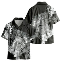 Piko Hawaiian Kid Hawaiian Shirt Monochrome Galaxy Spiral Plumeria Tribal Patterns