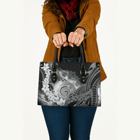 Piko Hawaiian Leather Bag Monochrome Galaxy Spiral Plumeria Tribal Patterns