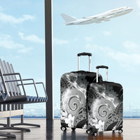 Piko Hawaiian Luggage Cover Monochrome Galaxy Spiral Plumeria Tribal Patterns