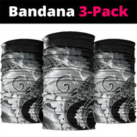 Piko Hawaiian Neck Gaiter Monochrome Galaxy Spiral Plumeria Tribal Patterns