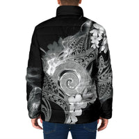 Piko Hawaiian Padded Jacket Monochrome Galaxy Spiral Plumeria Tribal Patterns