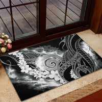 Piko Hawaiian Rubber Doormat Monochrome Galaxy Spiral Plumeria Tribal Patterns