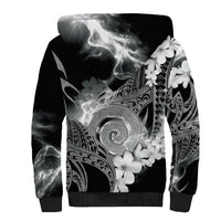 Piko Hawaiian Sherpa Hoodie Monochrome Galaxy Spiral Plumeria Tribal Patterns