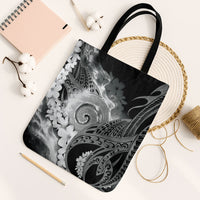 Piko Hawaiian Tote Bag Monochrome Galaxy Spiral Plumeria Tribal Patterns