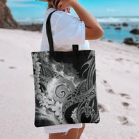 Piko Hawaiian Tote Bag Monochrome Galaxy Spiral Plumeria Tribal Patterns