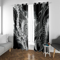 Piko Hawaiian Window Curtain Monochrome Galaxy Spiral Plumeria Tribal Patterns