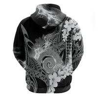 Piko Hawaiian Zip Hoodie Monochrome Galaxy Spiral Plumeria Tribal Patterns