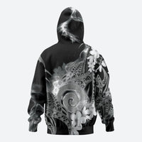 Piko Hawaiian Zip Hoodie Monochrome Galaxy Spiral Plumeria Tribal Patterns