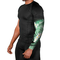 Piko Hawaiian Arm Sleeves Green Galaxy Spiral Plumeria Tribal Patterns