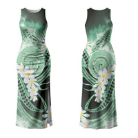 Piko Hawaiian Couples Matching Tank Maxi Dress and Hawaiian Shirt Green Galaxy Spiral Plumeria Tribal Patterns