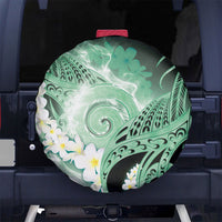 Piko Hawaiian Spare Tire Cover Green Galaxy Spiral Plumeria Tribal Patterns