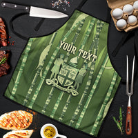 Personalised Fiji Language Week Sugarcane Masi Apron Green Tapa Tribal Pattern