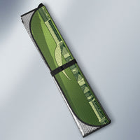 Personalised Fiji Language Week Sugarcane Masi Auto Sun Shade Green Tapa Tribal Pattern