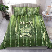 Personalised Fiji Language Week Sugarcane Masi Bedding Set Green Tapa Tribal Pattern