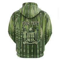 Personalised Fiji Language Week Sugarcane Masi Hoodie Green Tapa Tribal Pattern