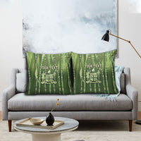 Personalised Fiji Language Week Sugarcane Masi Pillow Cover Green Tapa Tribal Pattern