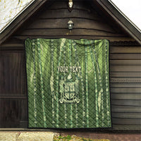 Personalised Fiji Language Week Sugarcane Masi Quilt Green Tapa Tribal Pattern