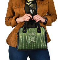 Personalised Fiji Language Week Sugarcane Masi Shoulder Handbag Green Tapa Tribal Pattern