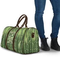 Personalised Fiji Language Week Sugarcane Masi Travel Bag Green Tapa Tribal Pattern