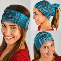 Personalised Fiji Language Week Sugarcane Masi Neck Gaiter Blue Tapa Tribal Pattern