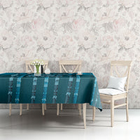 Personalised Fiji Language Week Sugarcane Masi Tablecloth Blue Tapa Tribal Pattern