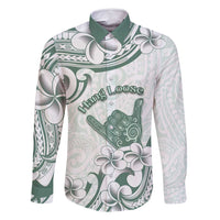 Aloha Hawaii Shaka Family Matching Off Shoulder Short Dress and Hawaiian Shirt Hang Loose Mint Version - Polynesian Pride