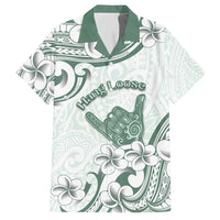 Aloha Hawaii Shaka Family Matching Short Sleeve Bodycon Dress and Hawaiian Shirt Hang Loose Mint Version - Polynesian Pride