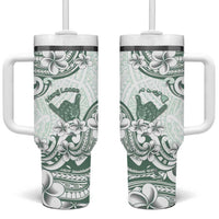 Aloha Hawaii Shaka Tumbler With Handle Hang Loose Mint Version - Polynesian Pride