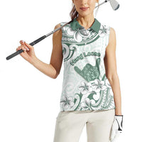 Aloha Hawaii Shaka Women Sleeveless Polo Shirt Hang Loose Mint Version - Polynesian Pride