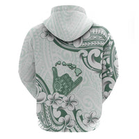 Aloha Hawaii Shaka Zip Hoodie Hang Loose Mint Version - Polynesian Pride