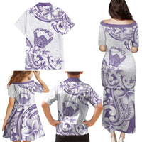 Aloha Hawaii Shaka Family Matching Puletasi and Hawaiian Shirt Hang Loose Purple Version - Polynesian Pride
