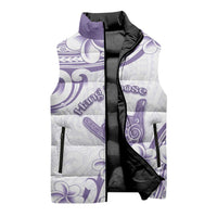 Aloha Hawaii Shaka Sleeveless Puffer Jacket Hang Loose Purple Version - Polynesian Pride