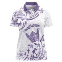 Aloha Hawaii Shaka Women Polo Shirt Hang Loose Purple Version - Polynesian Pride