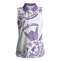 Aloha Hawaii Shaka Women Sleeveless Polo Shirt Hang Loose Purple Version - Polynesian Pride