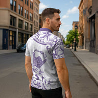 Aloha Hawaii Shaka Zipper Polo Shirt Hang Loose Purple Version - Polynesian Pride