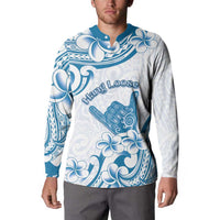 Aloha Hawaii Shaka Button Sweatshirt Hang Loose Blue Version - Polynesian Pride