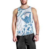 Aloha Hawaii Shaka Men Tank Top Hang Loose Blue Version - Polynesian Pride