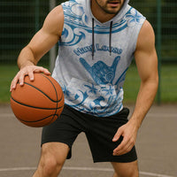 Aloha Hawaii Shaka Sleeveless Hoodie Hang Loose Blue Version - Polynesian Pride