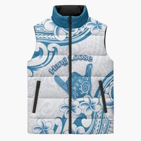 Aloha Hawaii Shaka Sleeveless Puffer Jacket Hang Loose Blue Version - Polynesian Pride
